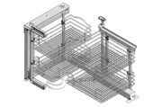 Сетка Dynamic Corner в угловую базу, отделка хром, левая