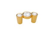 Ручка-скоба 32мм, отделка золото глянец + горный хрусталь