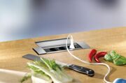 Модуль Power Frame (3 розетки Schuko, 220В), отделка алюминий/чёрная